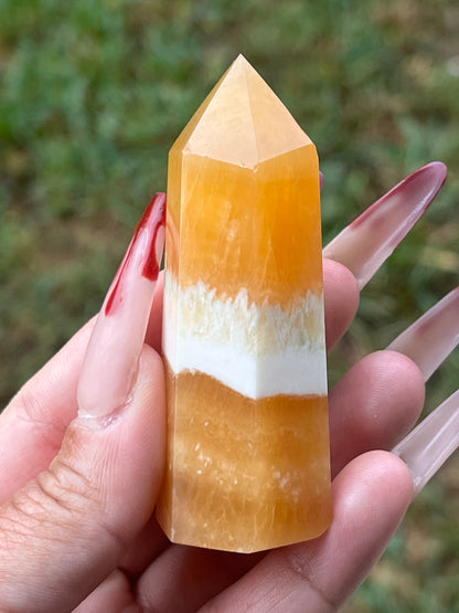 “Orange Cream” Orange Calcite Points