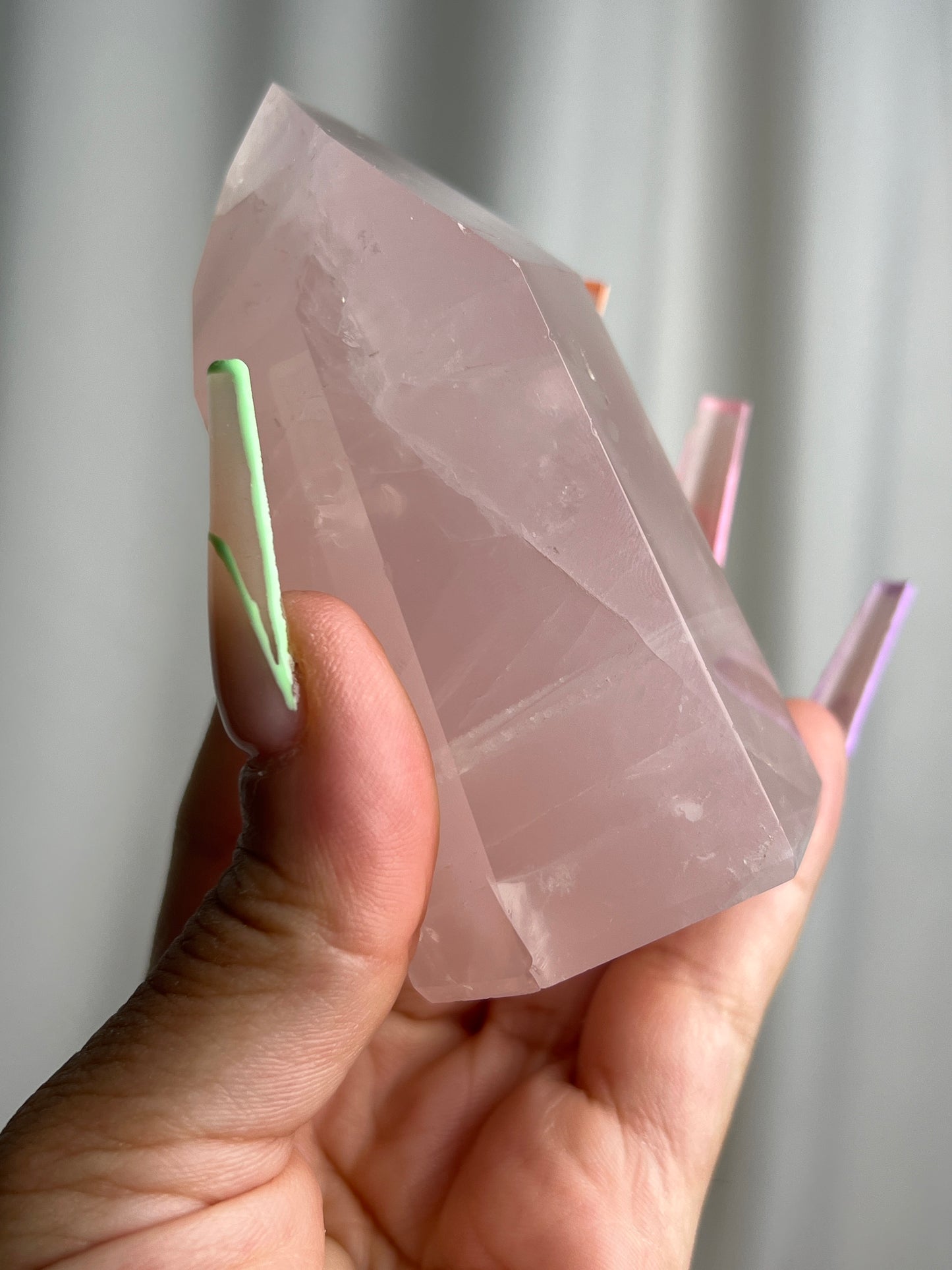 “Dusty Rose” Brazilian Rose Quartz Tower