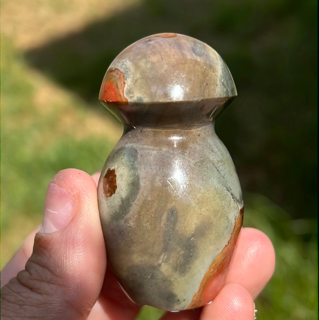 “Pink Pocket” Polychrome Jasper Mushrooms