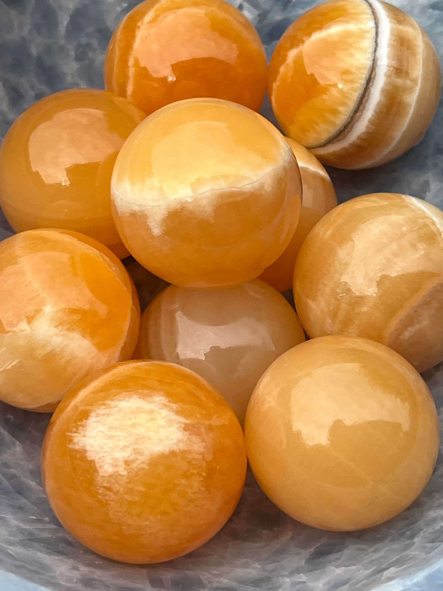 “Grecian Orange Grove” Orange Calcite Spheres