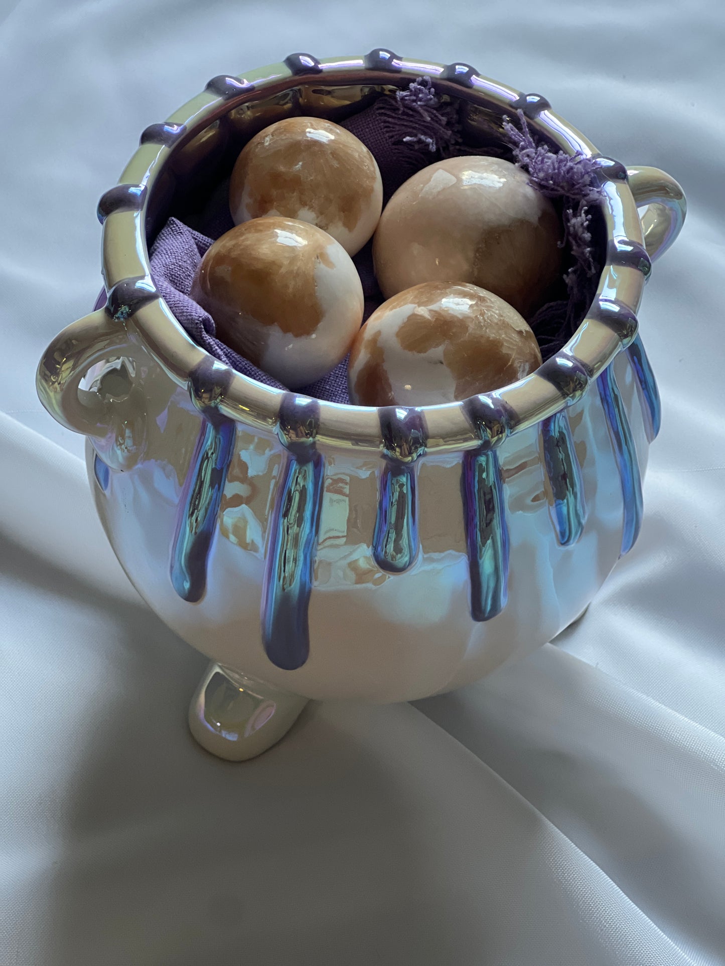 “Eye of the Fates” Peach Stilbite & Scolecite Spheres