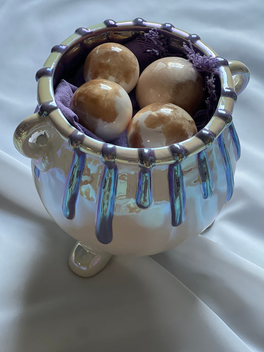 “Eye of the Fates” Peach Stilbite & Scolecite Spheres