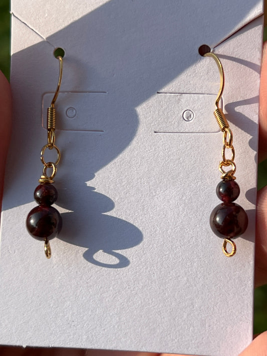 “Type B Positive” Garnet Earrings