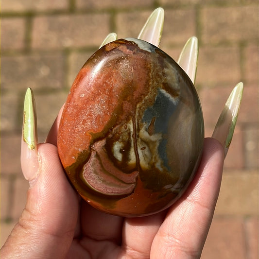 “Terra cotta” Polychrome Jasper Palm Stone