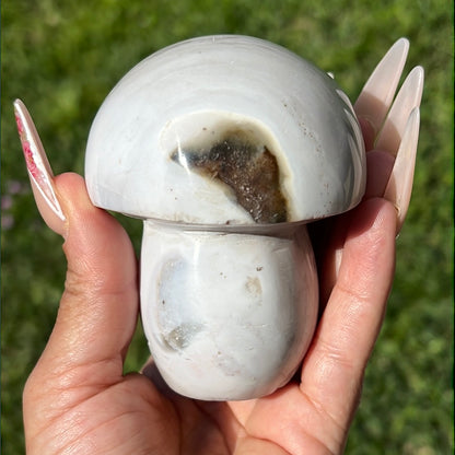 “Marshmallow Sugar” Druzy Jasper Mushroom