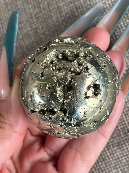 “Golden Glitter” Druzy Pyrite Spheres