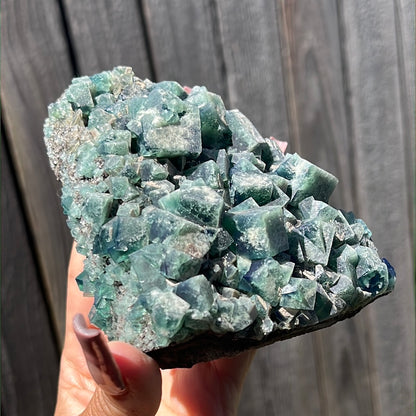 Large Heavy Metal Pocket English Fluorite Cluster HM-2