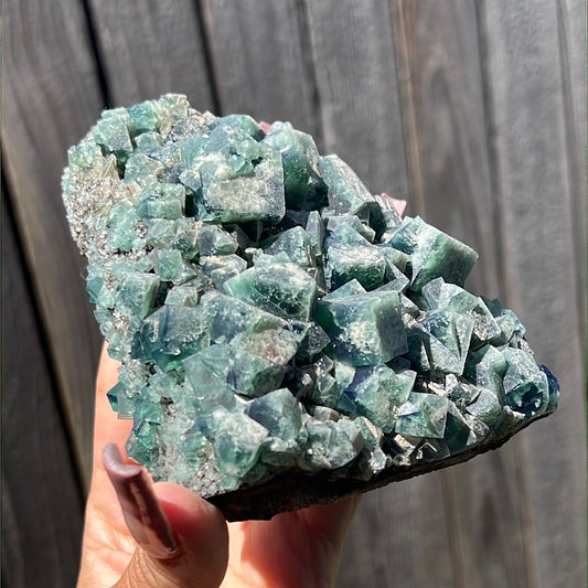 Large Heavy Metal Pocket English Fluorite Cluster HM-2