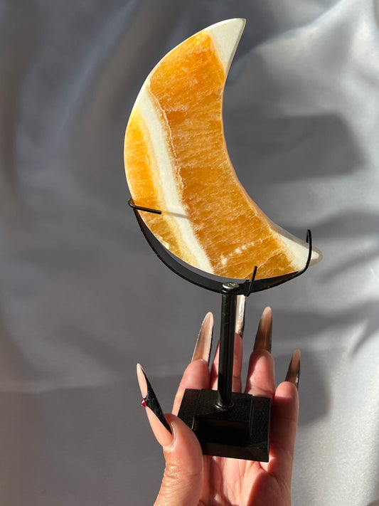 “Harvest Moon” Juicy Banded Orange Calcite Moons
