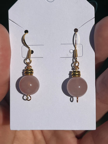 “Blushing” Rose Quartz Earrings