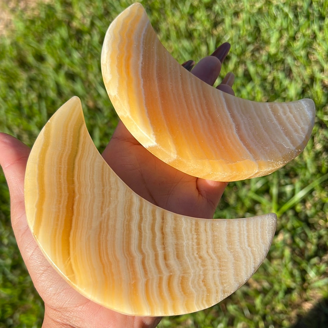 Banded Orange Calcite Moons