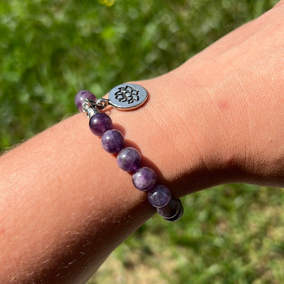 “Lavender Lotus” Amethyst Bracelet