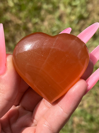 “Sweethearts” Honey Calcite Hearts