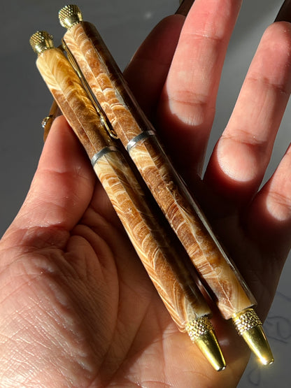 “Sweet Life” Chocolate Calcite Ballpoint Crystal Pens