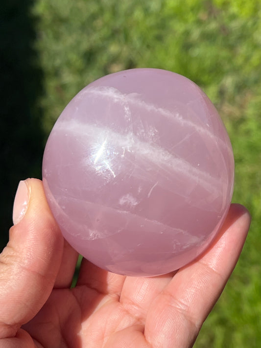 “Juicy” Large Rose Quartz Palm Stone