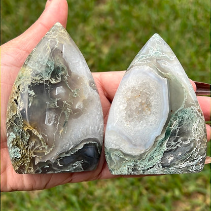 “Garden Gnome” Moss Agate Free Forms