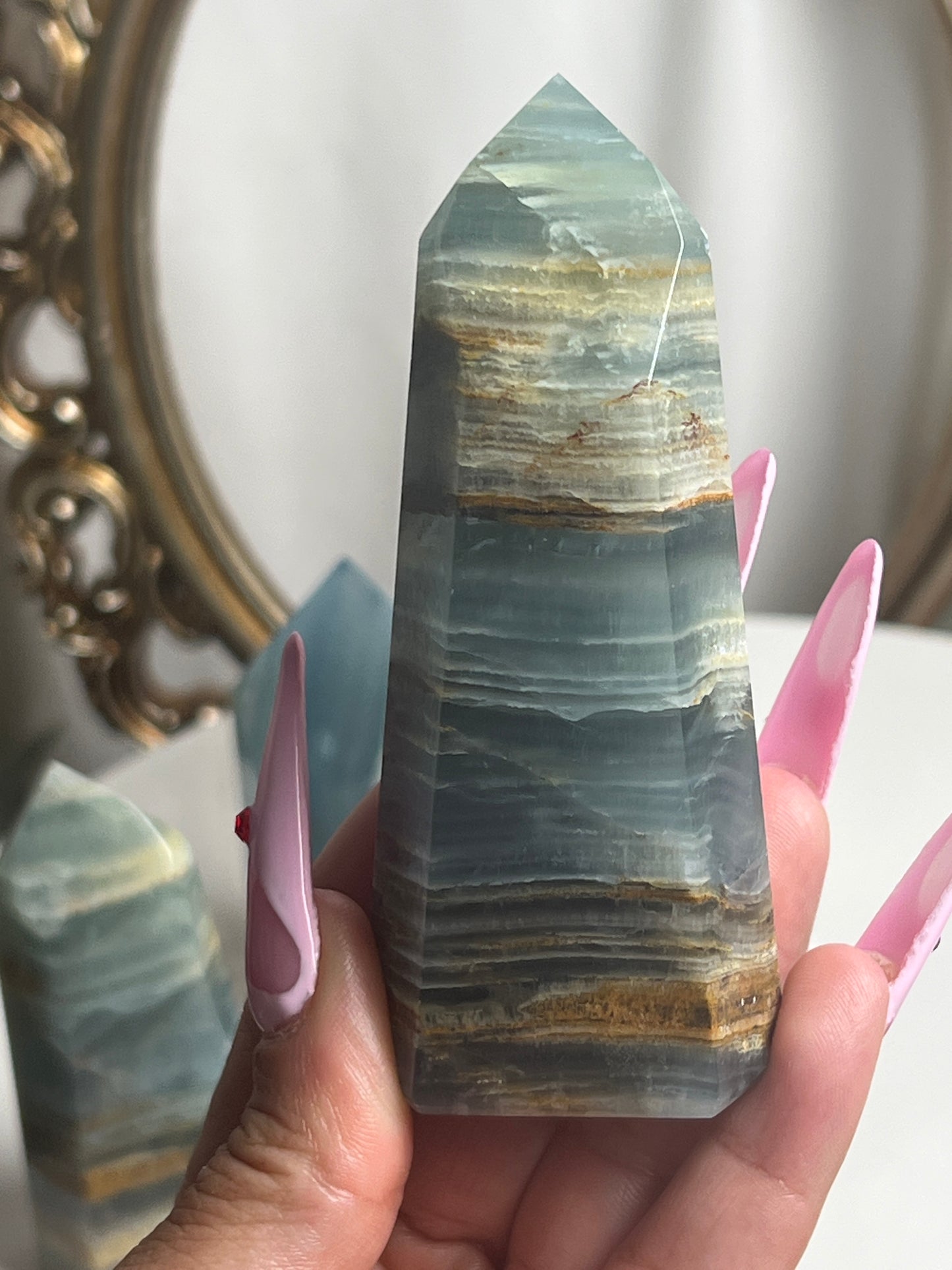 “Whispering Waves” Blue Onyx Towers