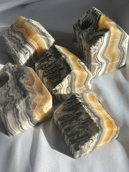 “Om Sweet Om” Onyx & Calcite House Set