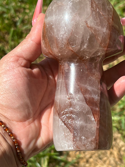 “Blazing” Fire Quartz Mushroom