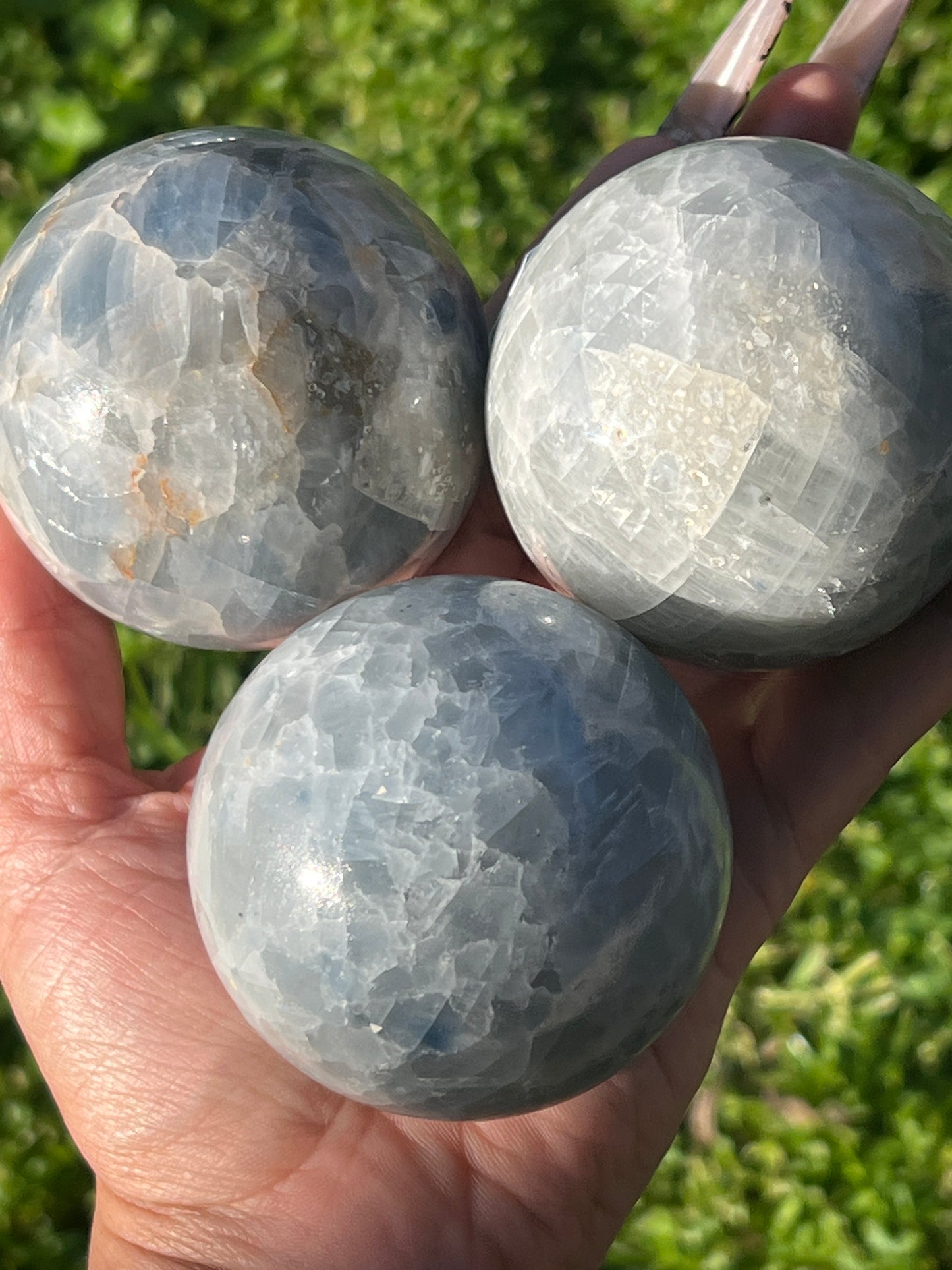 “Cool Down” Dark Blue Calcite Spheres