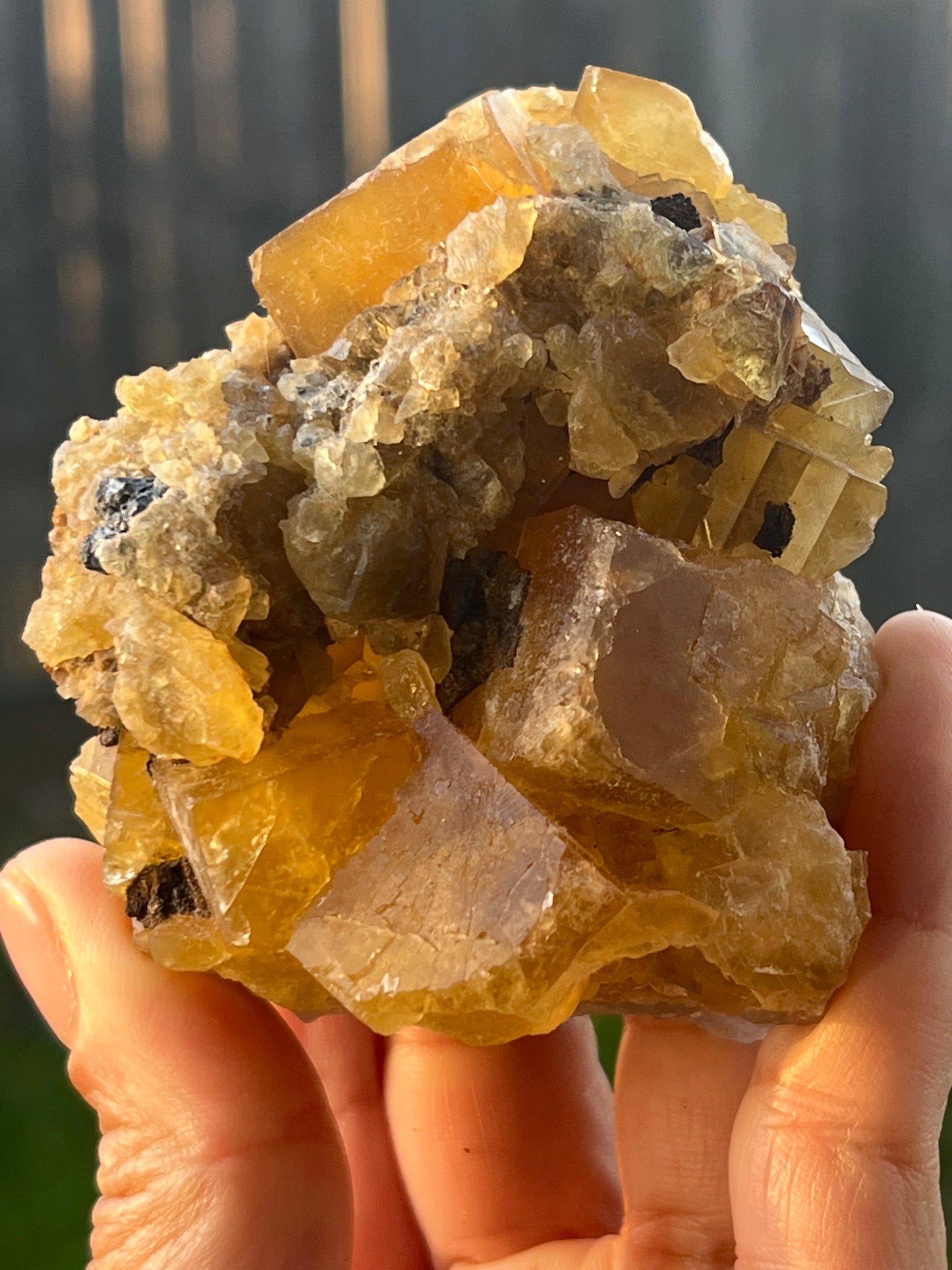 “Buttery Grit Cake” Yellow Moroccan Fluorite Clusters