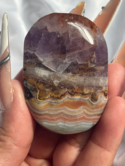“Earthly Wisdom” Amethyst and Agate Palm Stones