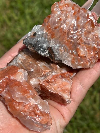 “Flames” Red Calcite Chunks