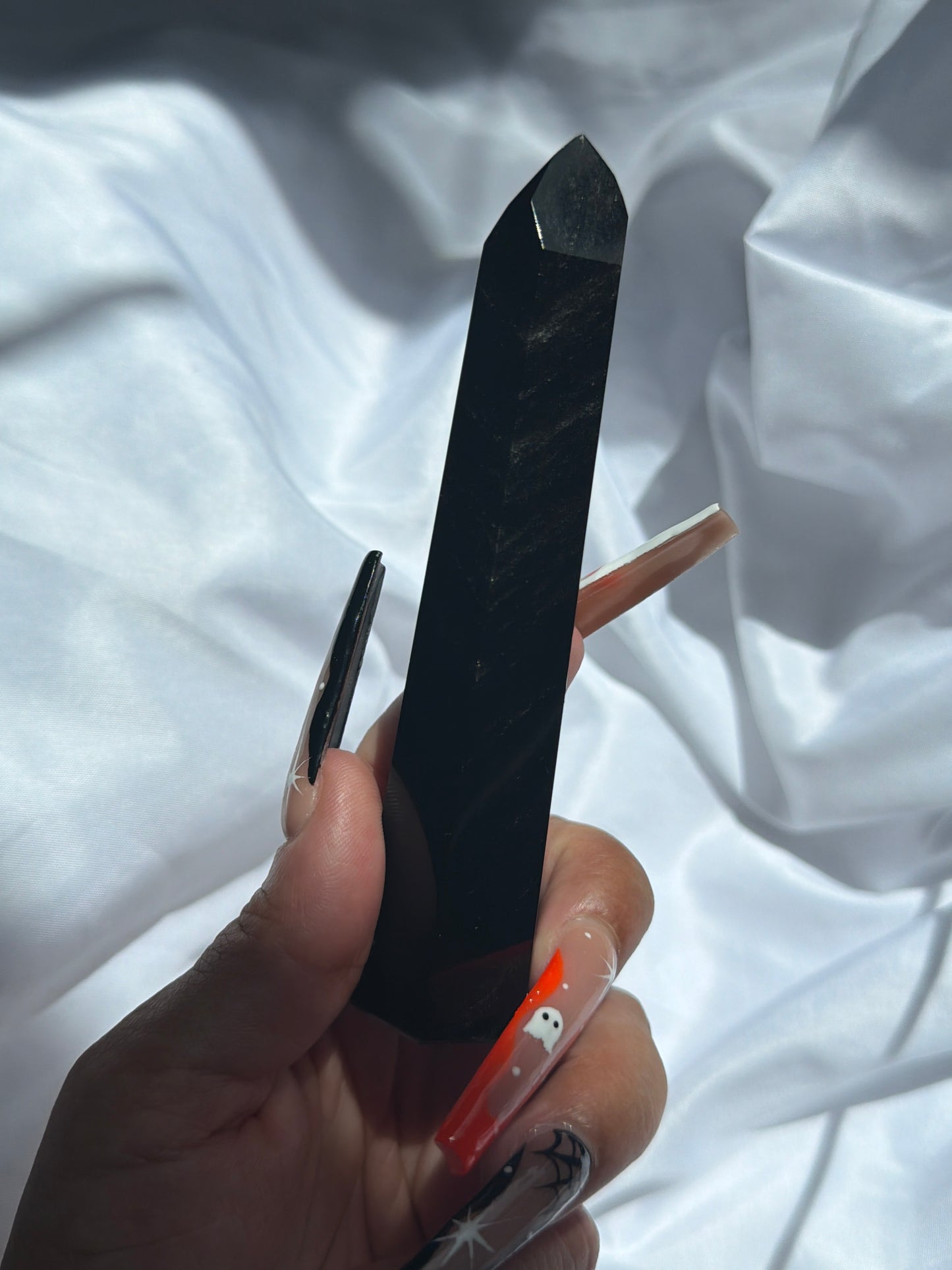 “Velvet Ink” Imperfect Black Obsidian Tower