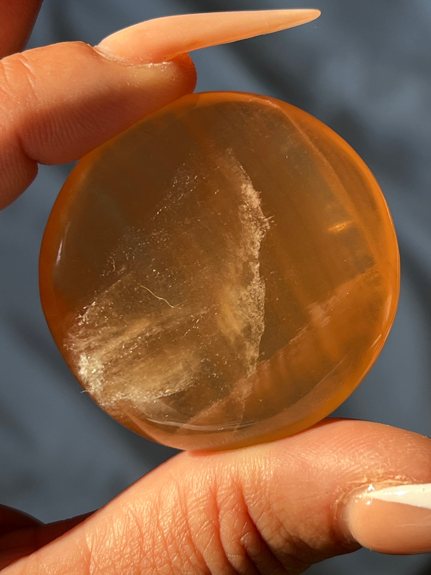 “Sweet & Sticky” Small Honey Calcite Palm Stones