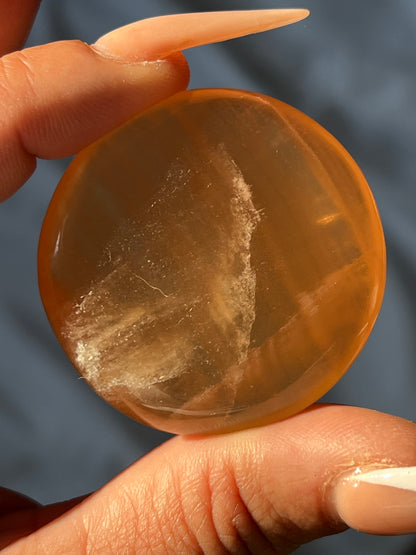 “Sweet & Sticky” Small Honey Calcite Palm Stones