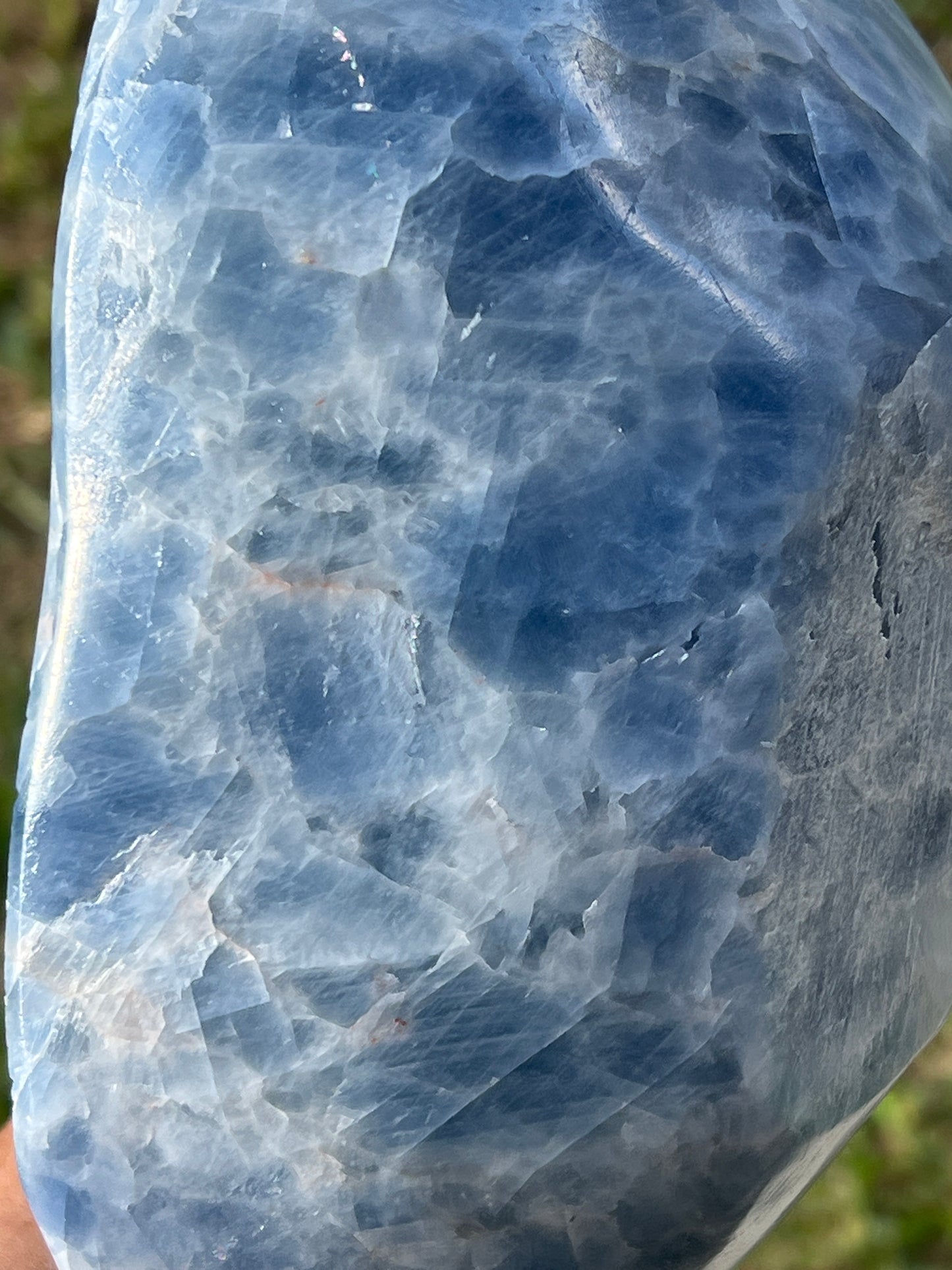 “Whirlpool” Medium-Large Blue Calcite Bowl