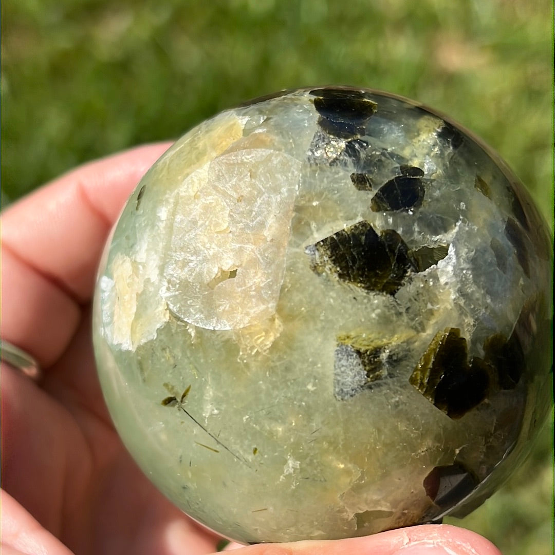 “Green Apple Jelly” Prehnite and Epidote Spheres