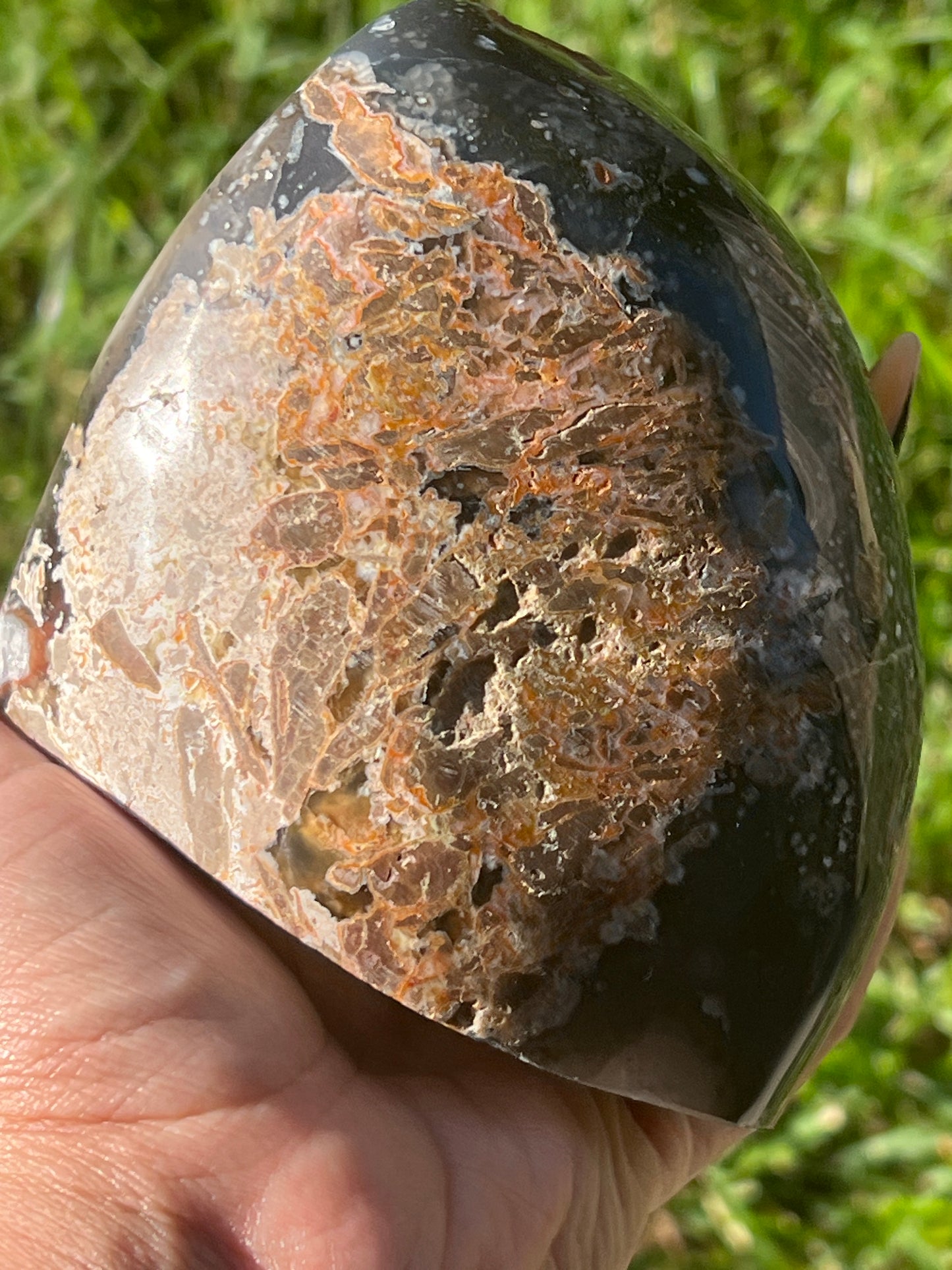 “Crystalline Cathedral” Druzy Black Agate Cutbase