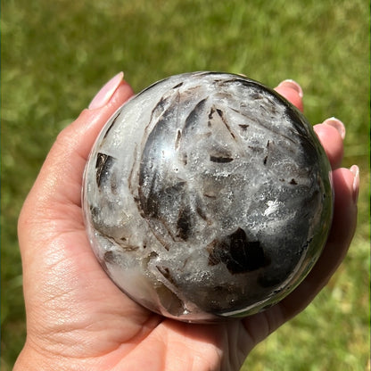 “Glitter Bomb” Druzy Sphalerite & Quartz Sphere