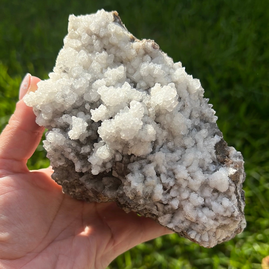 “Frosted Mountaintop” White Calcite Cluster