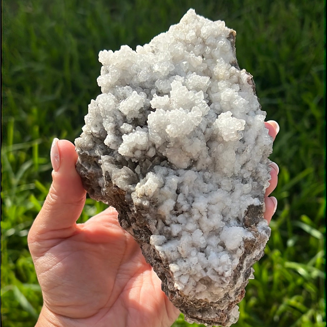 “Frosted Mountaintop” White Calcite Cluster