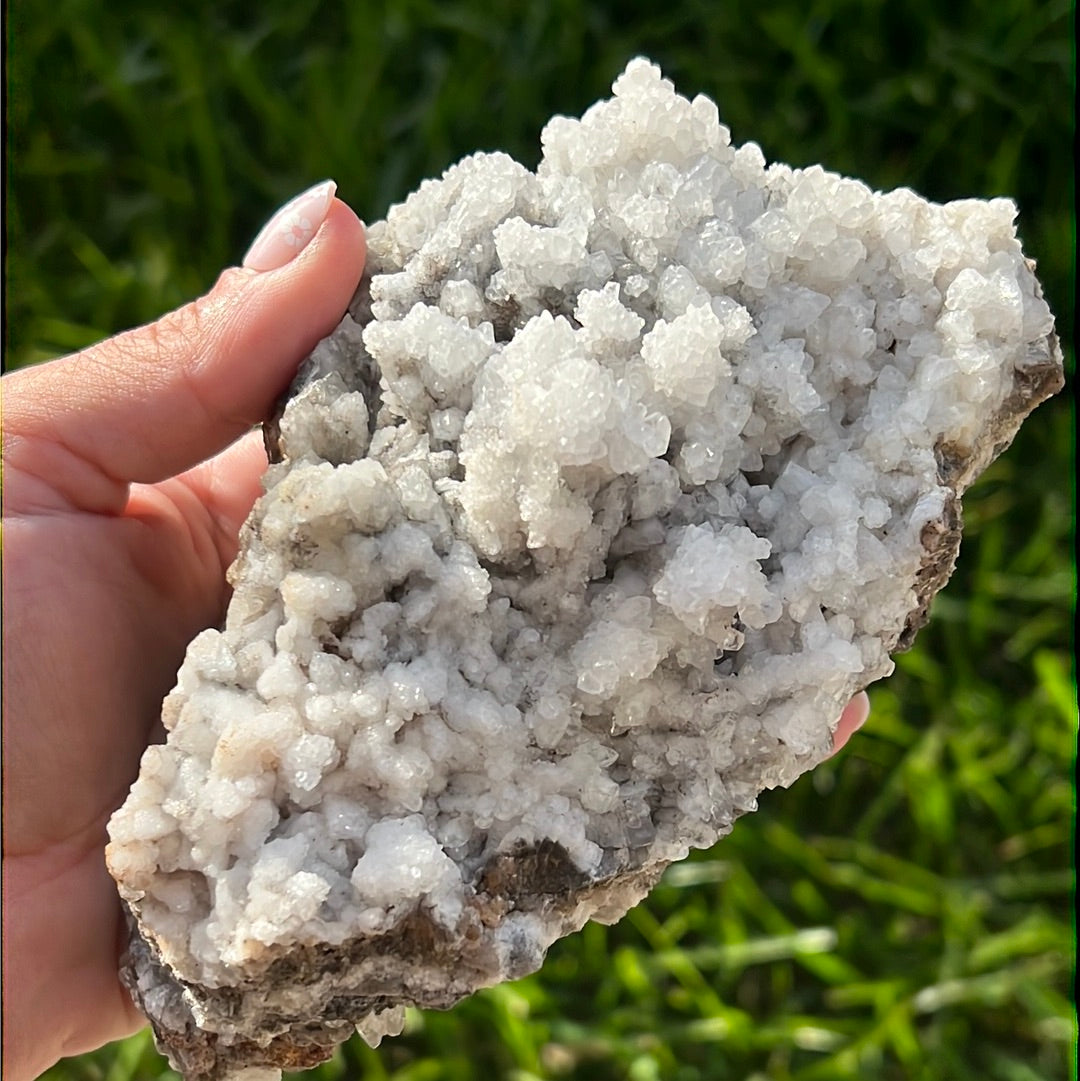 “Frosted Mountaintop” White Calcite Cluster