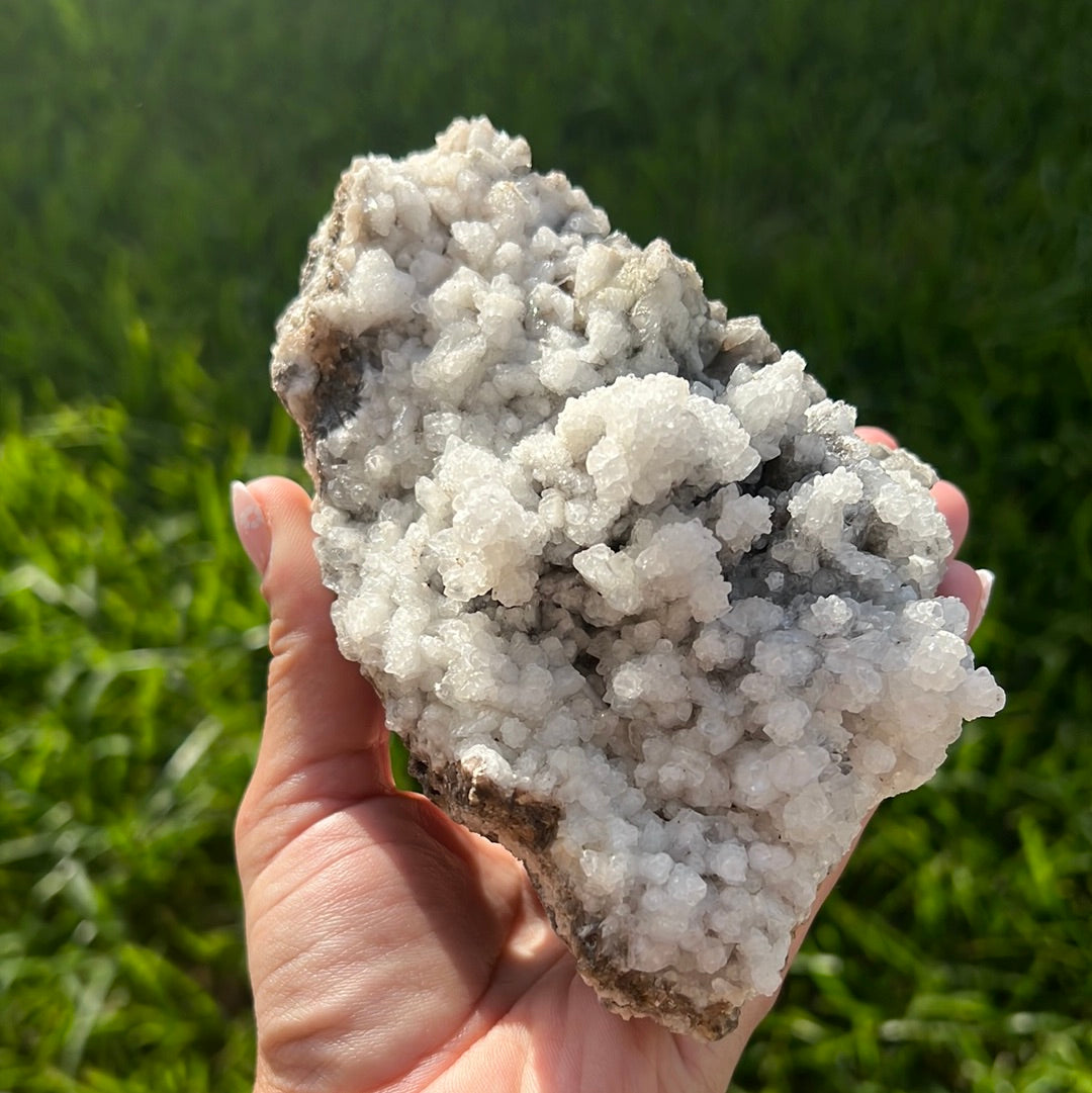 “Frosted Mountaintop” White Calcite Cluster