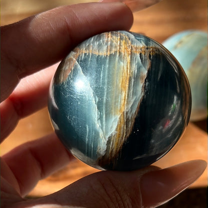 “High Tide” Blue Onyx Spheres