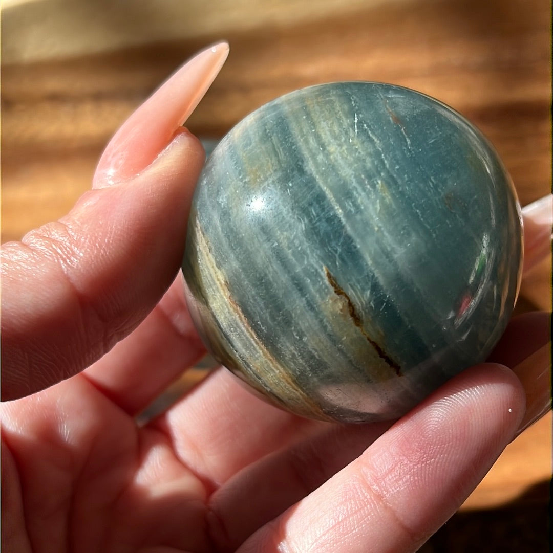 “High Tide” Blue Onyx Spheres