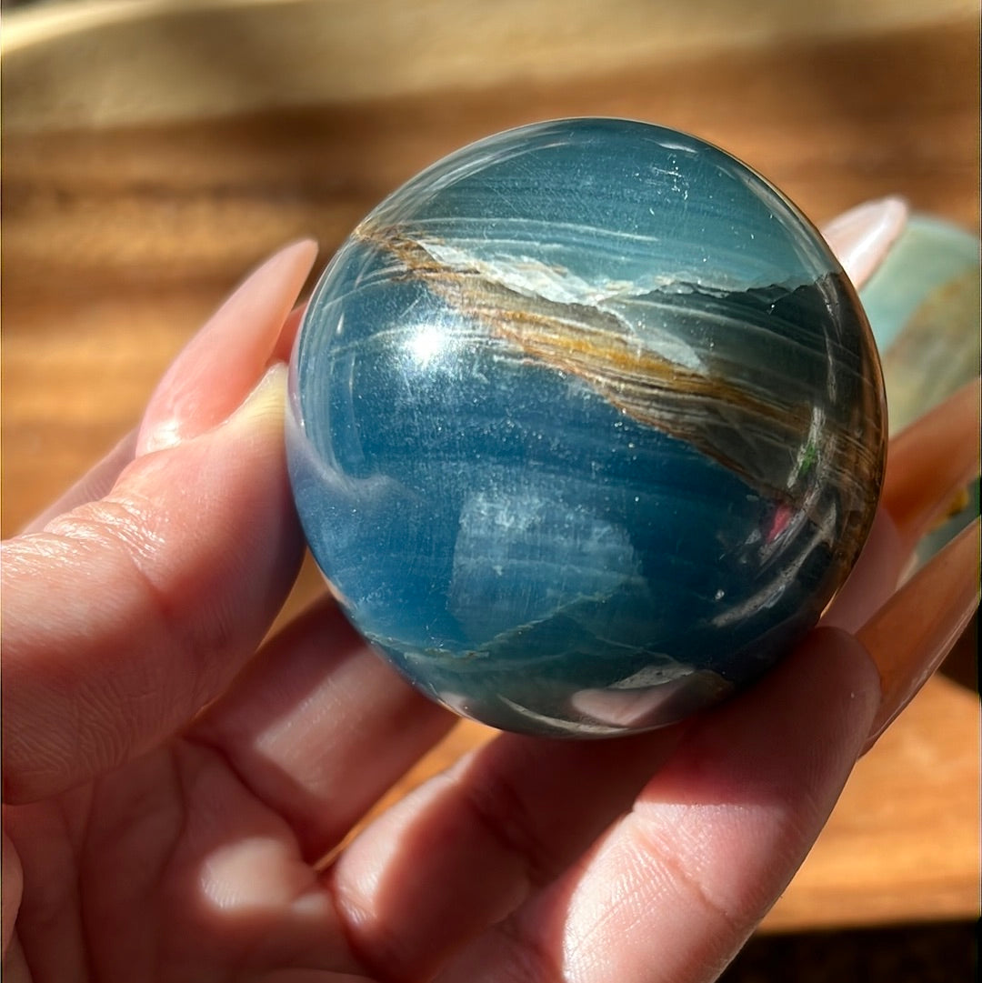 “High Tide” Blue Onyx Spheres