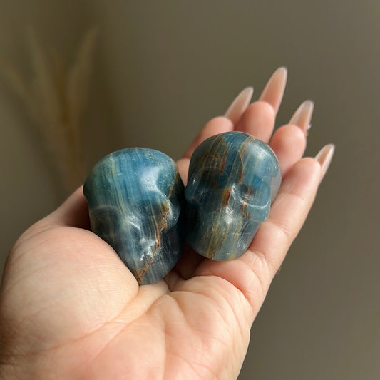 “Deep Blue Sea” Blue Onyx Skulls